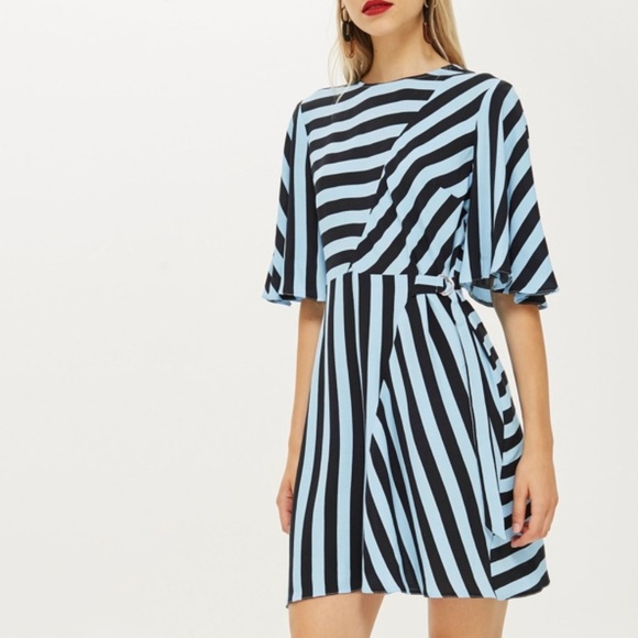 Topshop Dresses & Skirts - Top Shop Baby and Navy Blue Striped Dress